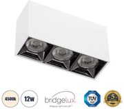 Επίτοιχο Σποτ Downlight LED TrimLess 12W Λευκό Κάτοπτρο Χρωμίου-4500K LUMINAR SUPERIOR 60326 Globostar-60326-Λευκό 60326