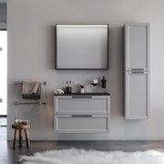 Σετ Έπιπλο Μπάνιου LAGUNA 80 MDF Γκρί Λάκα 81x46.5x140 εκ.