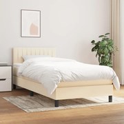 ΚΡΕΒΑΤΙ BOXSPRING ΜΕ ΣΤΡΩΜΑ ΚΡΕΜ 90X200 ΕΚ.ΥΦΑΣΜΑΤΙΝΟ 3140190