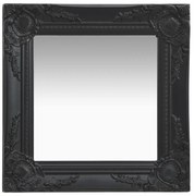 vidaXL Καθρέφτης Τοίχου με Μπαρόκ Στιλ Μαύρος 40 x 40 εκ.