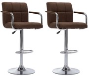 vidaXL Καρέκλες Μπαρ 2 τεμ. Καφέ Υφασμάτινες