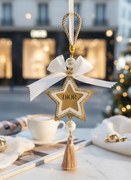 Κρεμαστό Γούρι Couture Αστέρι με Στρας & Πέρλες