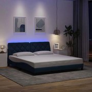 Σκελετός Κρεβατιού με LED Χωρίς Στρώμα Μπλε 180x200 εκ. - Μπλε