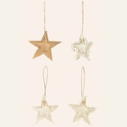 Χριστουγεννιάτικα Στολίδια Stars (Σετ 4Τμχ) CASTARASS10NAT 10cm Natural Calma House