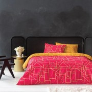 Παπλωματοθήκη Allure (Σετ 2τμχ) Fuchsia-Mustard Nima Μονό 160x240cm Viscose-Βαμβάκι