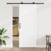vidaXL Συρόμενη Πόρτα με Σετ Υλικών Λευκό 93x232 εκ. Συμπαγές Ξύλο Πεύκη