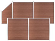 vidaXL Πάνελ Περίφραξης 4 Τετράγωνα + 1 Κεκλιμένο Καφέ 792x186 εκ. WPC
