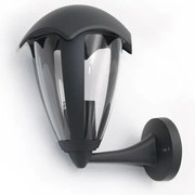 Adeleq Φανάρι Αλουμινίου Επίτοιχο Προς Πάνω H28.5cm E27 IP44 Σκούρο Γκρι 9-3616