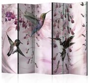 Διαχωριστικό με 5 τμήματα - Flying Hummingbirds (Pink) II [Room Dividers]