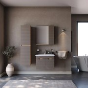 Έπιπλο Μπάνιου Πάγκος Με Νιπτήρα & Καθρέφτη Vega 65 9SVEG065CAM 65×45,5×49cm / 65×15,6×68cm Capuccino Κεραμικό,Mdf