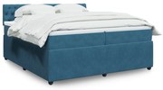 Κρεβάτι Boxspring με Στρώμα Μπλε 200x200 εκ. Βελούδινο 3287840