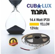 Ταινία LED 14,4W IP20 12V σε 4 χρώματα 5M TORA Cubalux 500031 Κίτρινο