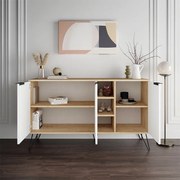 Μπουφές Clara Megapap χρώμα φυσικό οξιάς - λευκό 142x35,6x83εκ.