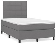 ΚΡΕΒΑΤΙ BOXSPRING ΜΕ ΣΤΡΩΜΑ &amp; LED ΣΚ.ΓΚΡΙ 120X190ΕΚ. ΥΦΑΣΜΑΤΙΝΟ 3270198