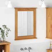 vidaXL Καθρέφτης καφέ μελί 55,5 x 5 x 70 εκ Μασίφ ξύλο πεύκου