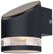 Ηλιακό Επιτοίχιο Φωτιστικό Κήπου LED 1W IP44 Στρογγυλό Θερμό Λευκό Μαύρο 10384 VTAC-10384-Μαύρο 10384