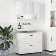 vidaXL Σετ Επίπλων Μπάνιου 2 pcs Γυαλιστερό λευκό 76,5 x 35 x 64 εκ
