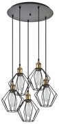 SE21-BR-10-5BL-GR1 MAGNUM Bronze Metal Pendant Black Metal Grid with Black Fabric Cable+ HOMELIGHTING 77-8708