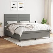 ΚΡΕΒΑΤΙ BOXSPRING ΜΕ ΣΤΡΩΜΑ ΣΚΟΥΡΟ ΓΚΡΙ 180X200 ΕΚ ΥΦΑΣΜΑΤΙΝ 3141874