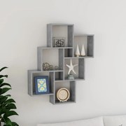 vidaXL Ραφιέρα Τοίχου με Κύβους Γκρι Σκυρ. 78x15x93 εκ. Μοριοσανίδα