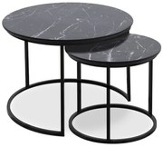 Τραπεζάκια σαλονιού Gary Megapap Mdf - μεταλλικό μαύρο εφέ μαρμάρου 65x65x44εκ. GP038-0002,2-GP038-0002,2-Μαύρο GP038-0002,2