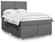 ΚΡΕΒΑΤΙ BOXSPRING ΜΕ ΣΤΡΩΜΑ ΣΚΟΥΡΟ ΓΚΡΙ 160X200 ΕΚ ΥΦΑΣΜΑΤΙΝΟ 3290533