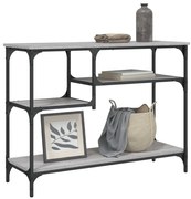vidaXL Τραπέζι Κονσόλα με Ράφια Γκρι Sonoma 100 x 35 x 75 εκ.