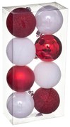 Χριστουγεννιάτικες Μπάλες (Σετ 8τμχ) A-S White/Red 129170RB