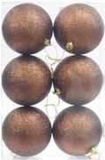 Σετ 6 τεμ. Χριστουγεννιάτικες Μπάλες Copper με Glitter 6cm 236564