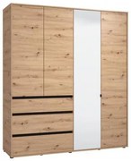 ΝΤΟΥΛΑΠΑ CORBETT 4K3F1O h211 ARTISAN OAK/ΜΑΥΡΟ ΜΑΤ ΧΡΩΜΑ 183x55x211εκ 11014097