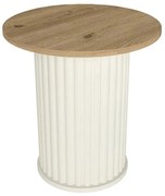 Τραπεζάκι Βοηθητικό Bohema 0265891 Φ50x53,2cm Ivory-Sepet Oak