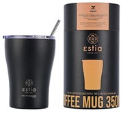 Θερμός-Ποτήρι Ανοξείδωτο Midnight Black Save The Aegean Estia 350ml-7x13εκ. 01-12083