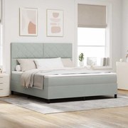 Κρεβάτι με στρώμα vidaXL Light Grey Super King Βελούδο