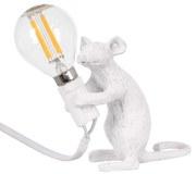 Φωτιστικό Επιτραπέζιο Mouse 00679 1xE12 12x4x10cm White GloboStar