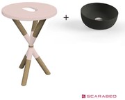Scarabeo Cross 2501F0-9854 Antique Pink Πάγκος Με Νιπτήρα Glam Ardesia Ø33εκ.