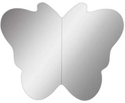 Καθρέπτης Τοίχου Butterfly Unbreakable (Σετ 2Τμχ) 782MRL1121 57x50cm Silver Hanah Home Mdf