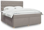 vidaXL Κρεβάτι Boxspring με Στρώμα Taupe 180x200 εκ. Υφασμάτινο