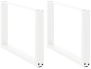 Πόδια Τραπεζιού Σαλονιού σε Σχήμα U 2 τεμ. Λευκά 70x(42-43) εκ. Ατσάλι