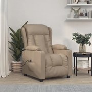 vidaXL Πολυθρόνα Ανακλινόμενη Ηλεκτρική Καπουτσίνο από Συνθετικό Δέρμα