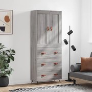 vidaXL Ντουλάπι Γκρι Sonoma 69,5 x 34 x 180 εκ. Επεξεργασμένο Ξύλο