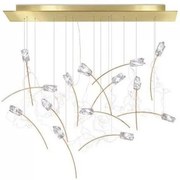 Κρεμαστό Φωτιστικό Οροφής 14xLED 3,2W Μπρονζέ Dimmable Χειροποίητο Ορθογώνια Βάση Tulip TULSL00PRS03CLDLNCEU Slamp TULSL00PRS03CLDLNCEU Μπρονζέ