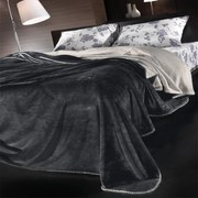 Κουβέρτα Velvet (Σετ 2τμχ) Anthracite Guy Laroche Υπέρδιπλο 220x240cm 100% Βαμβακερή Φανέλα