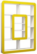 Βιβλιοθήκη Orkide 845HCT3624 108,4x21,8x140cm White-Yellow