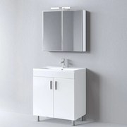 Έπιπλο Μπάνιου Πάγκος Με Νιπτήρα & Καθρέφτη Skopelos 80 9SSK080WH0 White 78x36x83 Πορσελάνη,Μελαμίνη