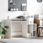 vidaXL Γραφείο με Αποθήκευση Λευκό 120.5x44x88.5 εκ Επενδυμένο Ξύλο