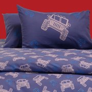 Ζεύγος Μαξιλαροθήκες Βαμβακερές 50x70εκ. Trucks Blue Kids Line Melinen 20003230