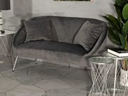 SILVERY Διθέσιος Καναπές με Μαξιλάρια Γκρι/Ασημένιος 137x69
