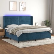 ΚΡΕΒΑΤΙ BOXSPRING ΜΕ ΣΤΡΩΜΑ &amp; LED ΣΚ. ΜΠΛΕ 200X200ΕΚ. ΒΕΛΟΥΔΙΝΟ 3139647