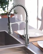 Karag FM 56 Μπαταρία Κουζίνας Mε Aποσπώμενο Nτους Inox Χρωμέ Ανοξείδωτο Ατσάλι