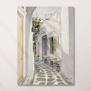 Πίνακας σε καμβά Σοκάκι σε Νησί KNV2522 30cm x 40cm